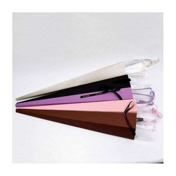 Cutie Carton / Acetofan Cu Funda Saten Pentru o Floare 10/set