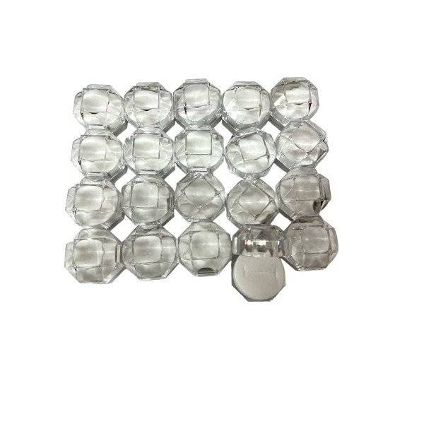 Cutie Plastic 4cm/4cm Transparent-Alb 20/set