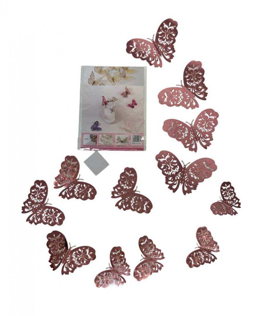 Fluturi Hartie 12/set Rotunjiti