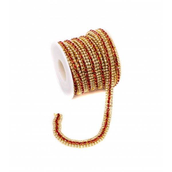 Lant Stras 3 Randuri(1alb Si 2 Colorate) 1.6mm -5y