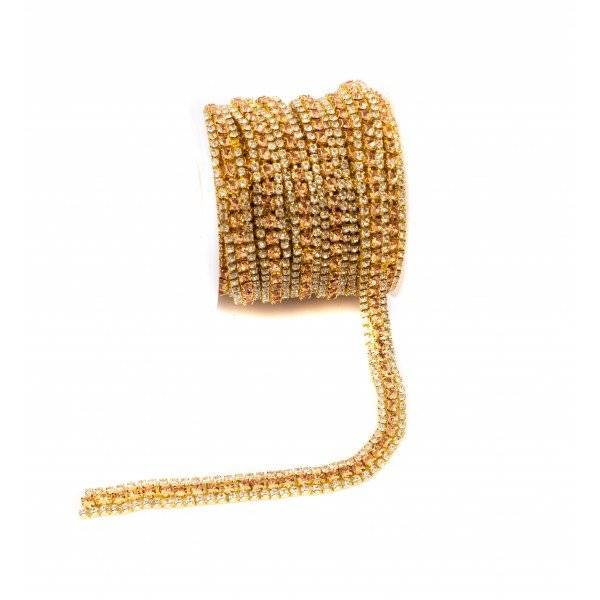 Lant Stras 3 Randuri(1alb Si 2 Colorate) 1.6mm -5y