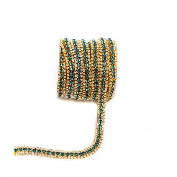 Lant Stras 3 Randuri(1alb Si 2 Colorate) 1.6mm -5y