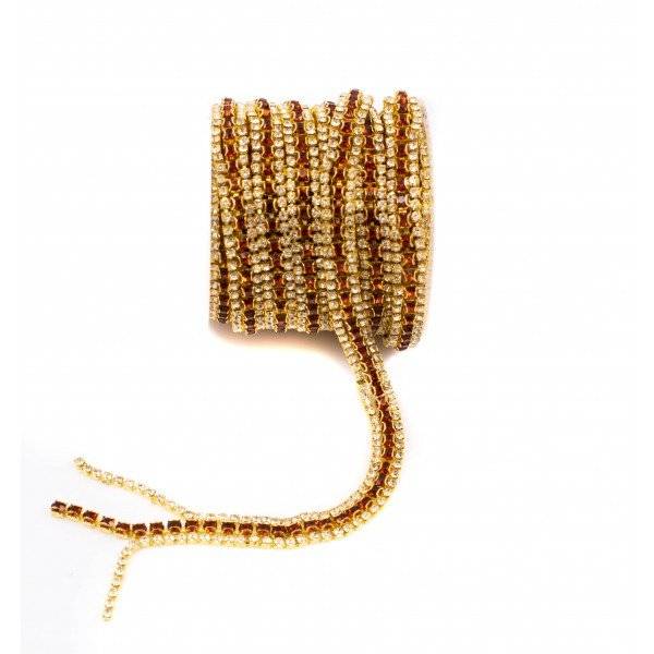 Lant Stras 3 Randuri(1alb Si 2 Colorate) 1.6mm -5y
