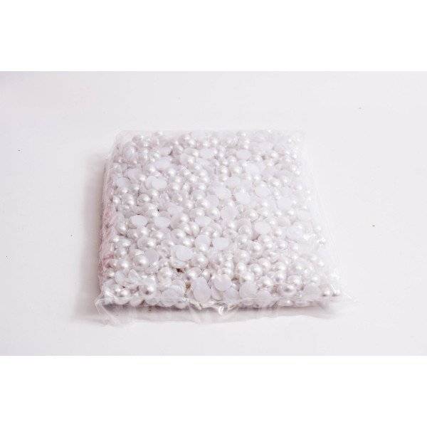 Margele Plastic Jumatati Perla 1.2cm/500g