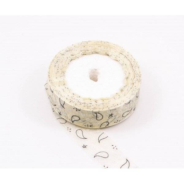Panglica Organza Frunze 2cm/22m