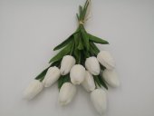 Buchet 10 Lalele Silicon ALB PUR