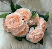 Buchet 7 fire ranuncul diametru 10 cm Peach