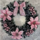Coronita cu flori roz 38 cm