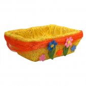 Cosulet Patrat de Iarba Galben Flori de Pasla 17x13x6cm