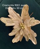 Craciunita catifea diametru 30 cm cod fl001 auriu 