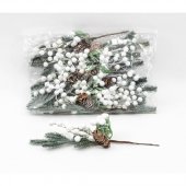 Crengute Craciun Brad, Con Lung, Scoruse 26cm 10/Set Alb