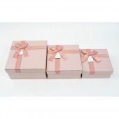Cutii Carton 3/Set Patrata Roz Prafuit
