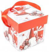 Cutii Din Carton Craciun Pliate Cu Gnomi 15x15x15 Cm/12/Set