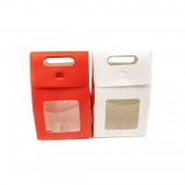 Cutii Din Carton Cu Fereastra Transparenta Mici12/Set Rosu
