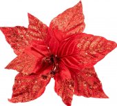 Decoratiune Craciun Crenguta Floarea Craciunului Simpla Rosie 12/Set