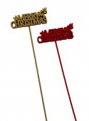 Decoratiune Craciun Scris Merry Christmas Cu Bat 12/Set