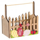 Decoratiune de Paste din Lemn Cosulet Buburuze 15x9x15cm