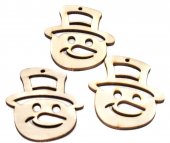 Decoratiuni Craciun Cap Om Zapada Lemn Natur 8/Set