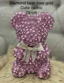 Diamond bear urs cu diamante roz in cutie cadou