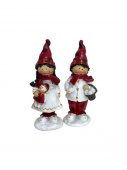 Figurină Crăciun din Rășină – Copii cu Bulgări de Zăpadă 2/Set