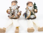 Figurina Din Rasina Mos Craciun Cu Picioare 2/Set