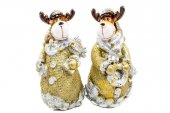 Figurina Din Rasina Ren Auriu 2/Set