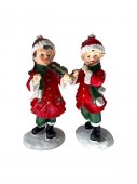 Figurine Craciun Din Rasina Copii Care Canta 2/Set