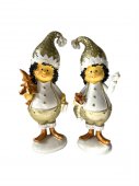 Figurine Craciun Din Rasina Elf Cu Caciula Aurie 2/Set