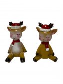Figurine Craciun Din Rasina Miniatura Caprioara Cu Fes Craciun 4/Set