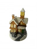 Figurine Craciun Din Rasina Miniatura Casuta Maro Cu Led