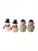 Figurine Craciun Din Rasina Miniatura Oameni De Zapada Palarie Si Caciula 24/Set