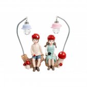 Figurine Din Rasina Copii Ciuperca Cu Lampa 2/Set