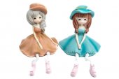 Figurine Din Rasina Fata Rochita Maro Si Bleu 2/Set