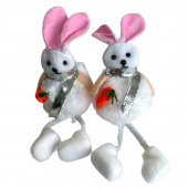 Iepuras Decorativ Pufos Alb 12/Set