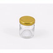 Marturie Borcanel Sticla Rotund Cu Capac Metal H 5cm/4cm