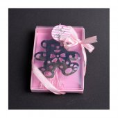 Marturie Semn Carte Ursulet Metal Roz