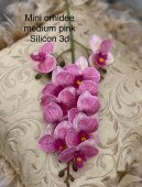 Mini orhidee silicon cu 3 tije medium pink