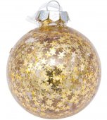 Ornament Brad de Craciun Glob Transparent Stele Aurii 8cm