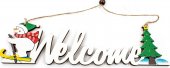 Ornament De Craciun Din Lemn Welcome Alb