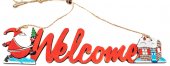 Ornament De Craciun Din Lemn Welcome Rosu