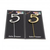 Ornament Metal Pentru Tort Cifra 5