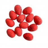 Oua 12/Set Din Plastic De Prepelita Rosii