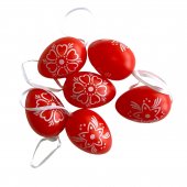 Oua 6/Set Rosii Cu Flori Albe De Agatat