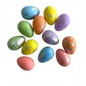 Oua Colorate Cu Pete Argintii 12/Set 3×4 Cm
