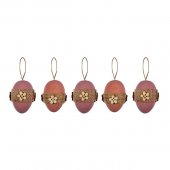 Oua Decorative de Paste cu Sfoara Flori 6cm - 5buc