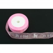 Panglica Organza It`S A Girl 2.5cm/22m