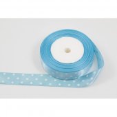 Panglica Satin Cu 3 Buline 2,5cm/22m Bleu