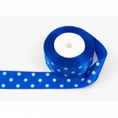 Panglica Satin Cu 3 Buline 4 Cm/22m Albastru