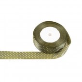 Panglica Satin Cu 6 Buline 2,5 Cm/22m Cachi