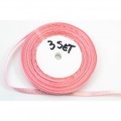 Panglica Satin Cu Buline 0.6cm/22m Roz